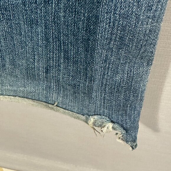 7 For All Mankind Jeans Mens 33 Bootcut Cotton Pockets Holes Distressed Fray Hem - Picture 15 of 16